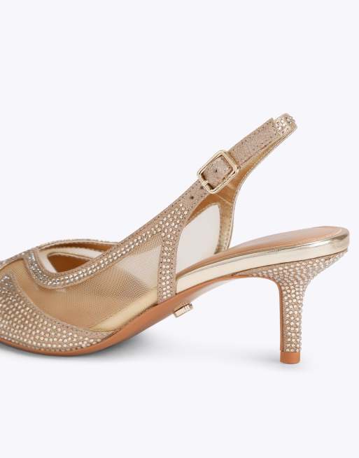 Carvela Fantastico sling heeled sandals in gold, 3 of 4