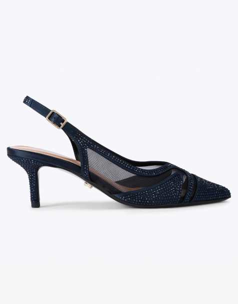 Carvela Fantastico sling heeled sandals in navy - view 1