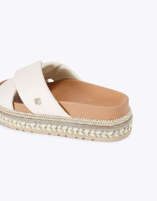 Carvela Fascino flatform flat sandals in bone, 3 of 4