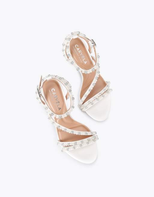 Carvela Felice heeled sandals in white, 2 of 4