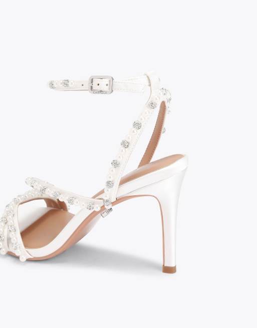 Carvela Felice heeled sandals in white, 3 of 4