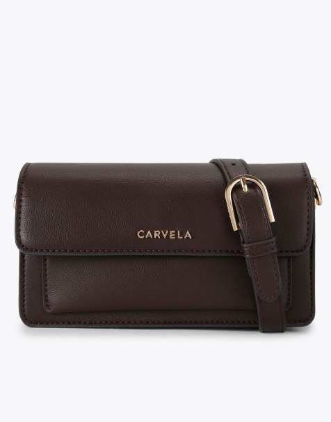 Carvela Fernanda mini shoulder bag in dark brown - view 1