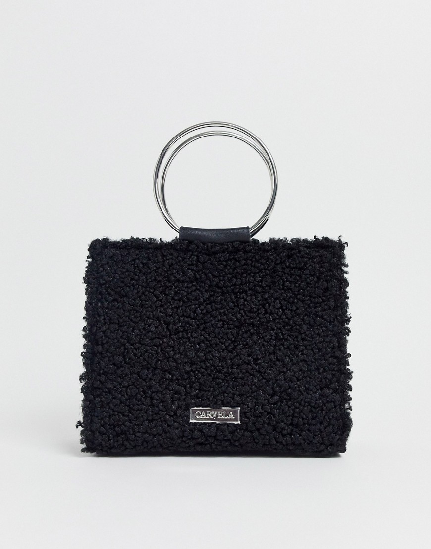 Carvela - Flawless - Maxi borsa nera con manico rotondo-Nero