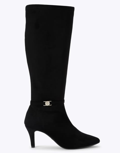 Carvela Flute coin knee boots in black - view 1