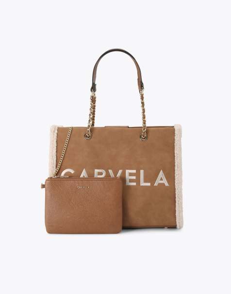 Carvela Frame fur tote in tan - view 1