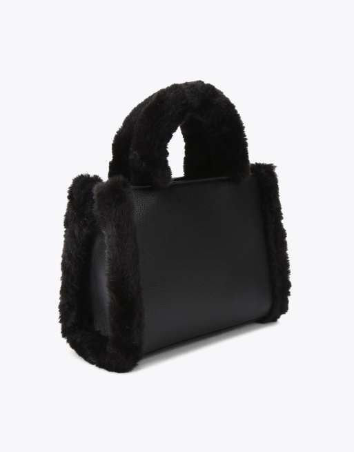 Carvela Frame micro fur tote in black other