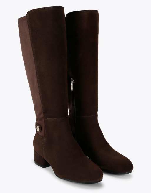 Carvela Gaia knee2 wide fit knee boots in brown, 2 of 4