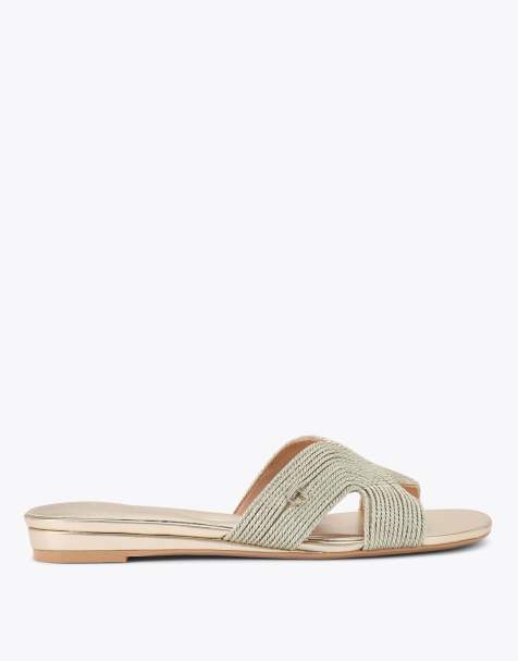 Carvela Gala mule flat sandals in gold - view 1