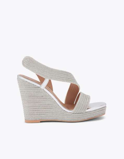 Carvela Gala wedge jewel 110 heeled sandals in silver - view 1
