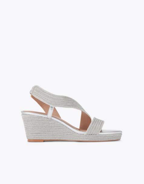 Carvela Gala wedge jewel 70 casual heeled sandals in silver - view 1