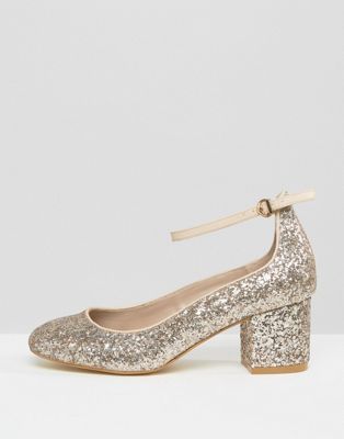 mid heel glitter shoes