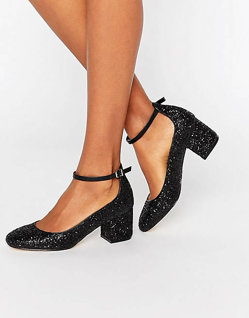 Carvela Glitter Mid Heel Ankle Strap Shoe