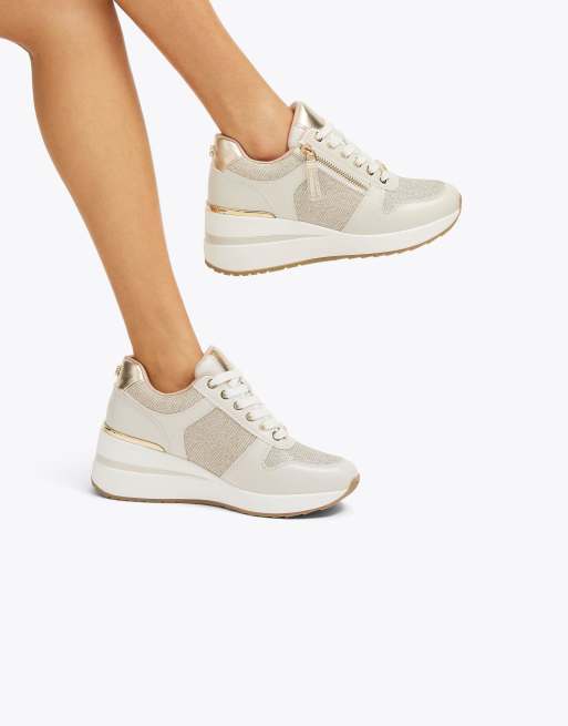 Carvela High rise trainers in gold, 4 of 4