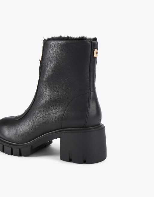 Carvela Ignite zip mid ankle boots in black leather, 3 of 4