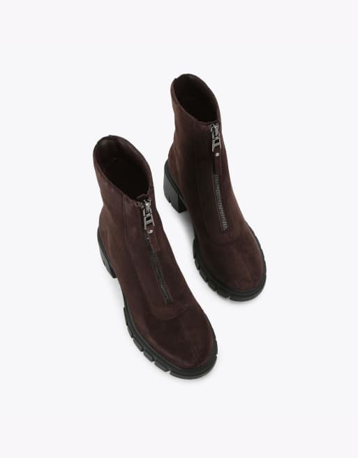 Carvela Ignite zip mid ankle boots in brown, 2 of 4
