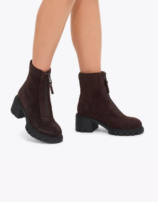 Carvela Ignite zip mid ankle boots in brown, 4 of 4
