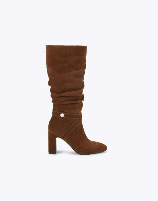 Carvela Jackpot slouch knee boots in mid brown suede