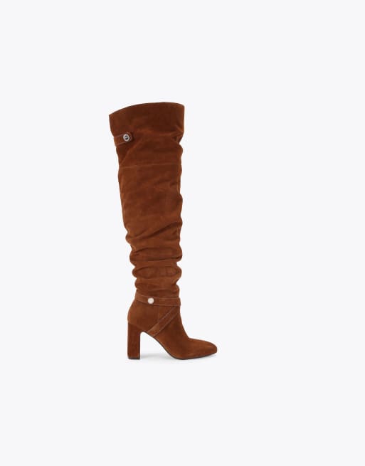 Carvela Jackpot slouch over the knee boots in mid brown