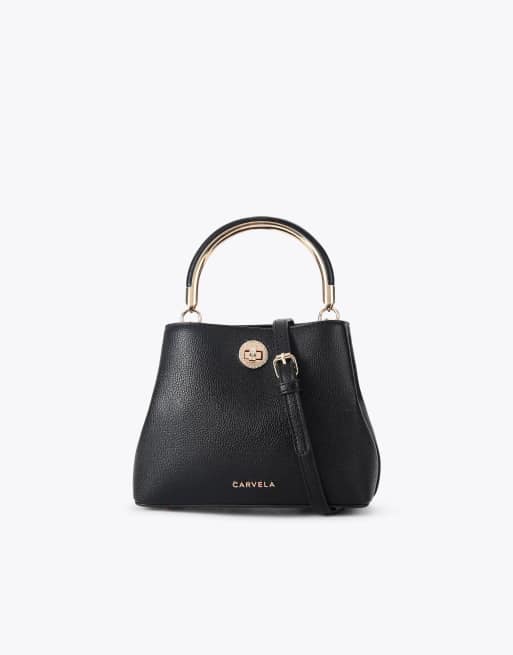 Carvela Jackpot top handle shoulder bag in black