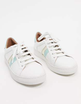 carvela light lace up trainers white