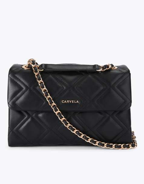 Carvela Large rosa chain shoulder bag in black - view 1