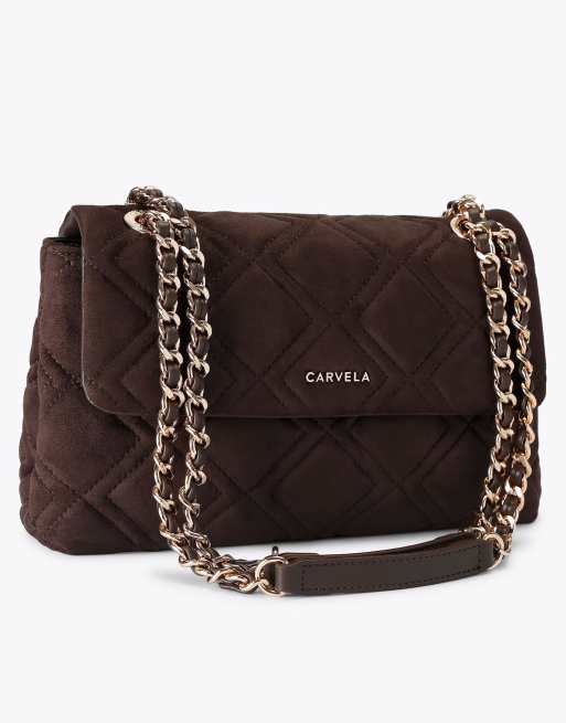 Carvela Large rosa chain shoulder bag in dark brown, 2 of 4