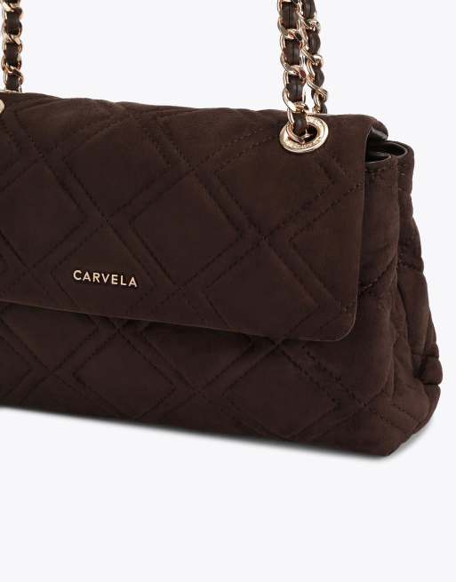 Carvela Large rosa chain shoulder bag in dark brown, 4 of 4