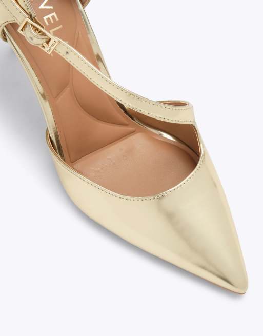 Carvela Lorita court heeled shoes in gold, 4 of 4