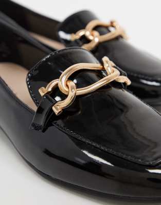 carvela black patent loafers