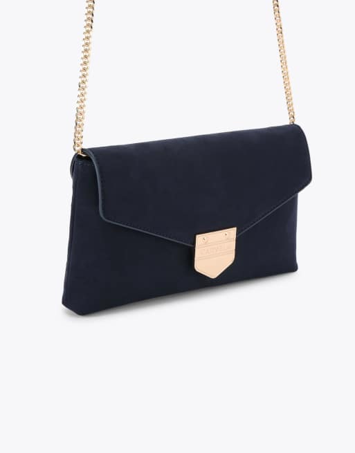 Carvela Maria envelope clutch in navy, 2 of 4