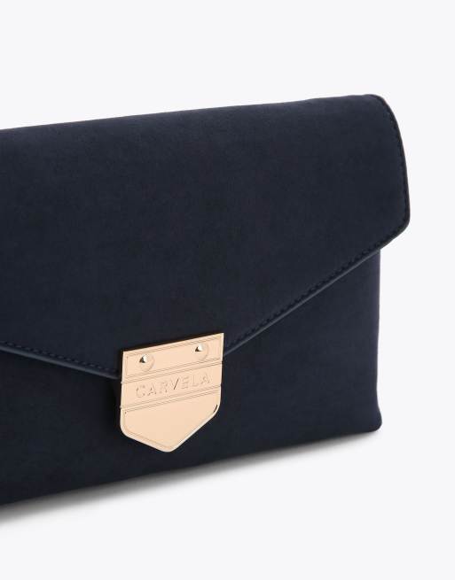 Carvela Maria envelope clutch in navy, 3 of 4
