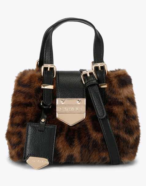 Carvela Maria micro fur cross body in black brown - view 1