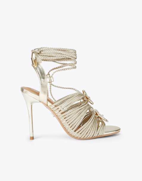 Carvela Marina high tie heeled sandals in gold - view 1