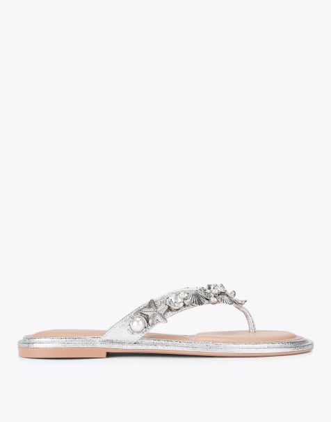 Carvela Marina sandal flat sandals in silver - view 1