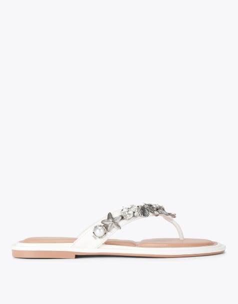 Carvela Marina sandal flat sandals in white - view 1