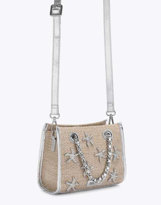 Carvela Marina starfish micro shoulder bag in silver, 2 of 4