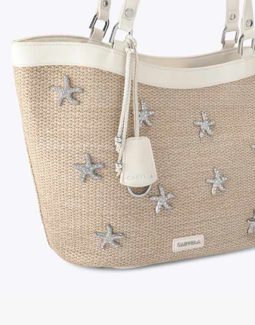 Carvela Marina starfish tote in silver, 4 of 4