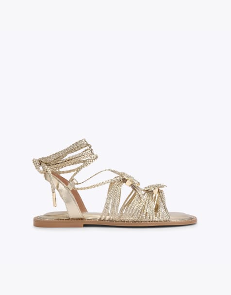 Carvela Marina tie sandal flat sandals in gold - view 1