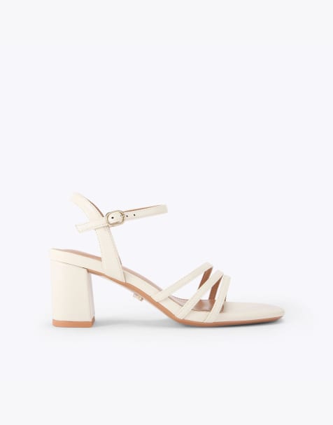 Carvela Motto block wf heeled sandals in bone - view 1