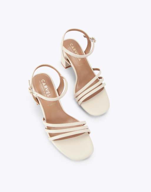 Carvela Motto block wf heeled sandals in bone, 2 of 4