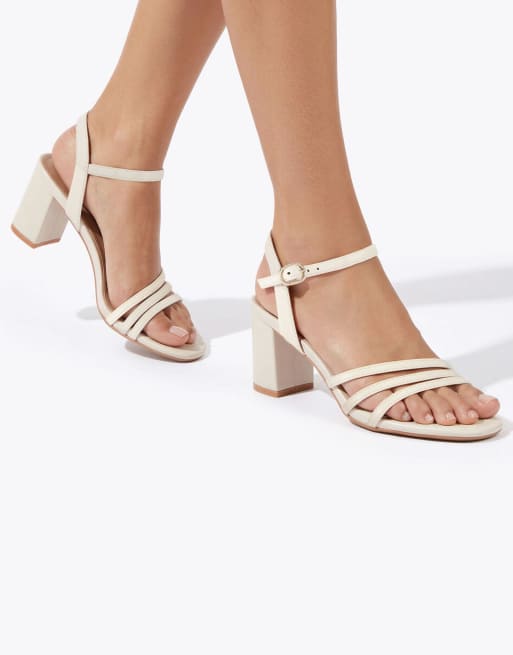 Carvela Motto block wf heeled sandals in bone, 3 of 4