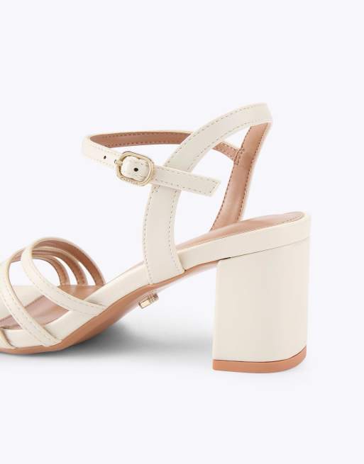 Carvela Motto block wf heeled sandals in bone, 4 of 4