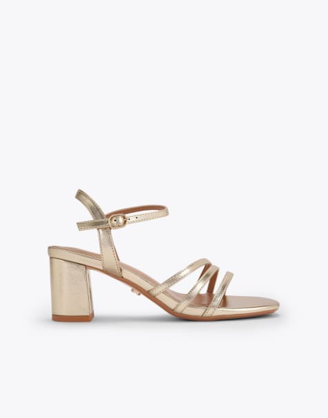 Carvela Motto block wf heeled sandals in gold - view 1