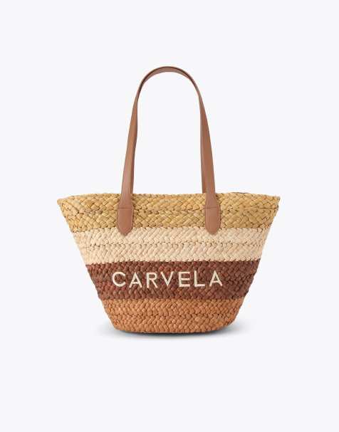 Carvela Nicola straw basket shopper in tan combination - view 1