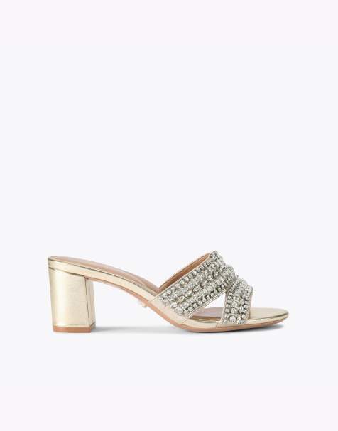 Carvela Pageant block heeled sandals in gold - view 1