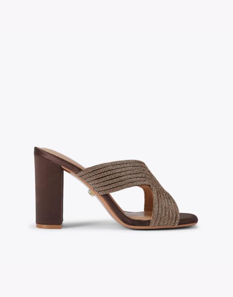 Carvela Paparazzi block heeled sandals in brown - view 1