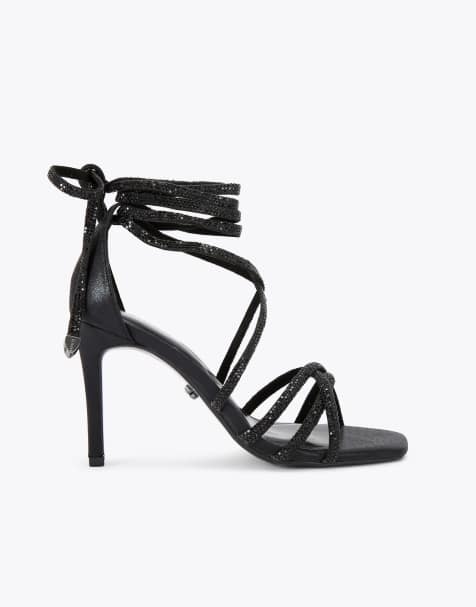Carvela Paparazzi tie heeled sandals in black - view 1