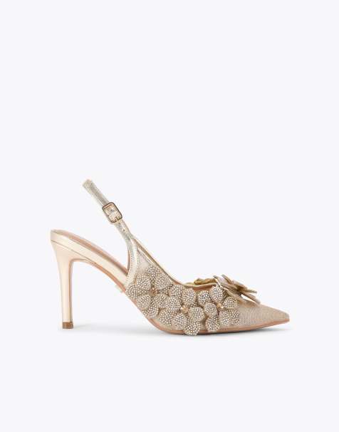 Carvela Petalo court heeled shoes in gold - view 1
