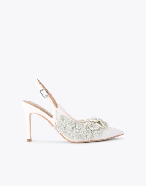 Carvela Petalo court heeled shoes in white - view 1