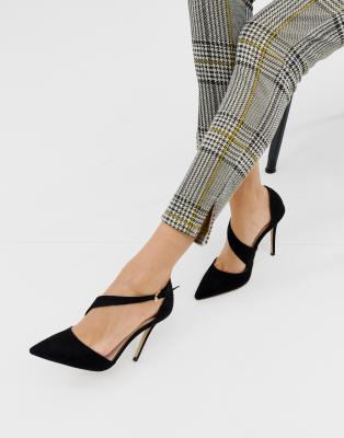 carvela pointed asymmetric strap heels